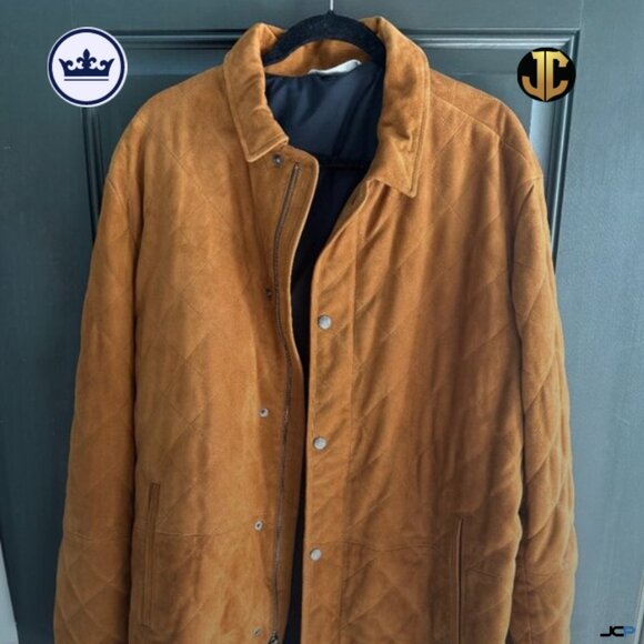 Peter Millar Crown Suede Goat Leather Jacket Windproof Water-Resistant XL - Picture 1 of 9